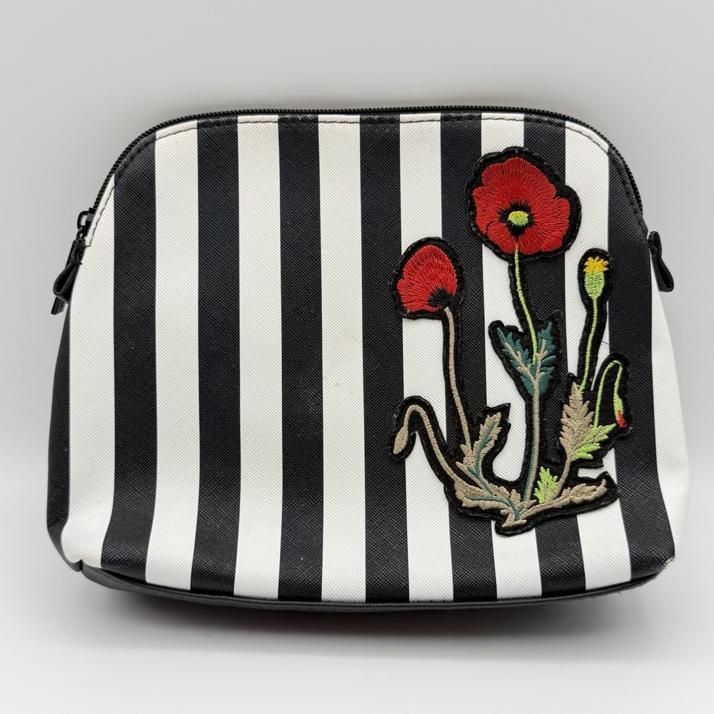 Travel Makeup Bag Zip‎ Cosmetic Pouch Striped Embroidered Floral Nordstrom